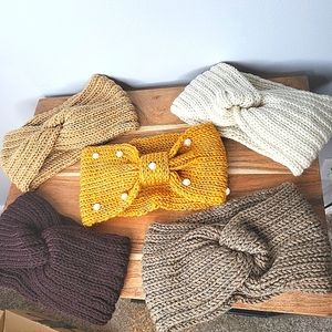 Crochet Ear Warming Fashion Head Bands - set of 5
